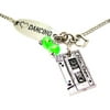 "Chubby Chico Charms Love Dancing  18"" Lariat Necklace in Peridot Green"