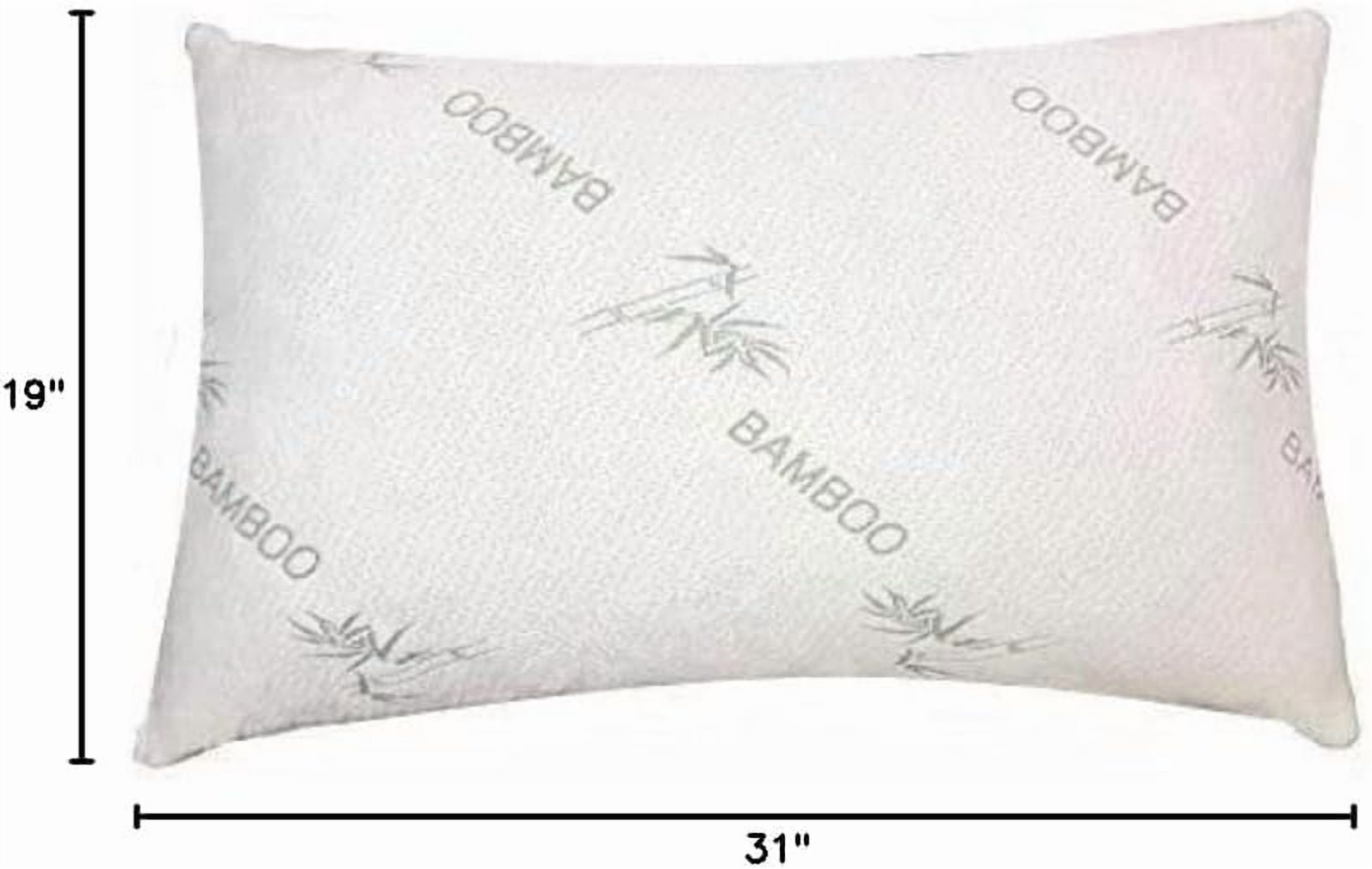 ORGANIC TEXTILES Organic Shredded Latex Bed Pillow with Bamboo Cover - For Sleeping, Head Support, Side Back Stomach Sleeper, Soft and Breathable - (Standard Size)