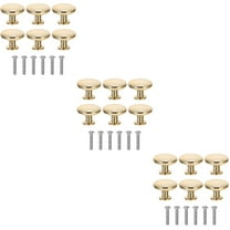 18 Pcs Round Cabinet Door Handle Black Knobs Gold Kitchen Handles Furniture Aluminum Alloy