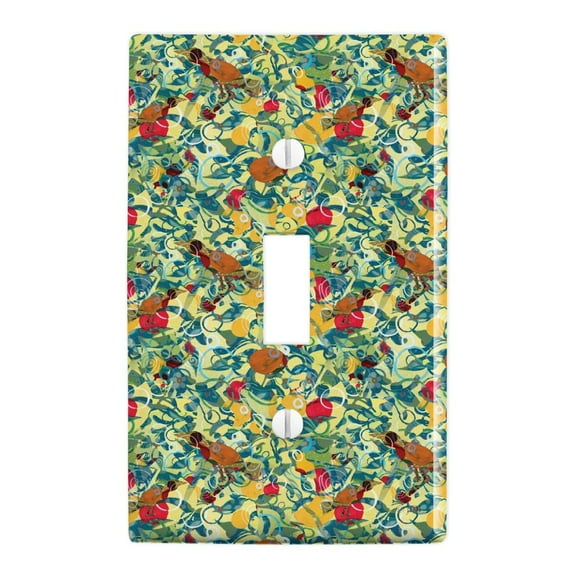Birds in Disarray Pattern Plastic Wall Decor Toggle Light Switch Plate Cover