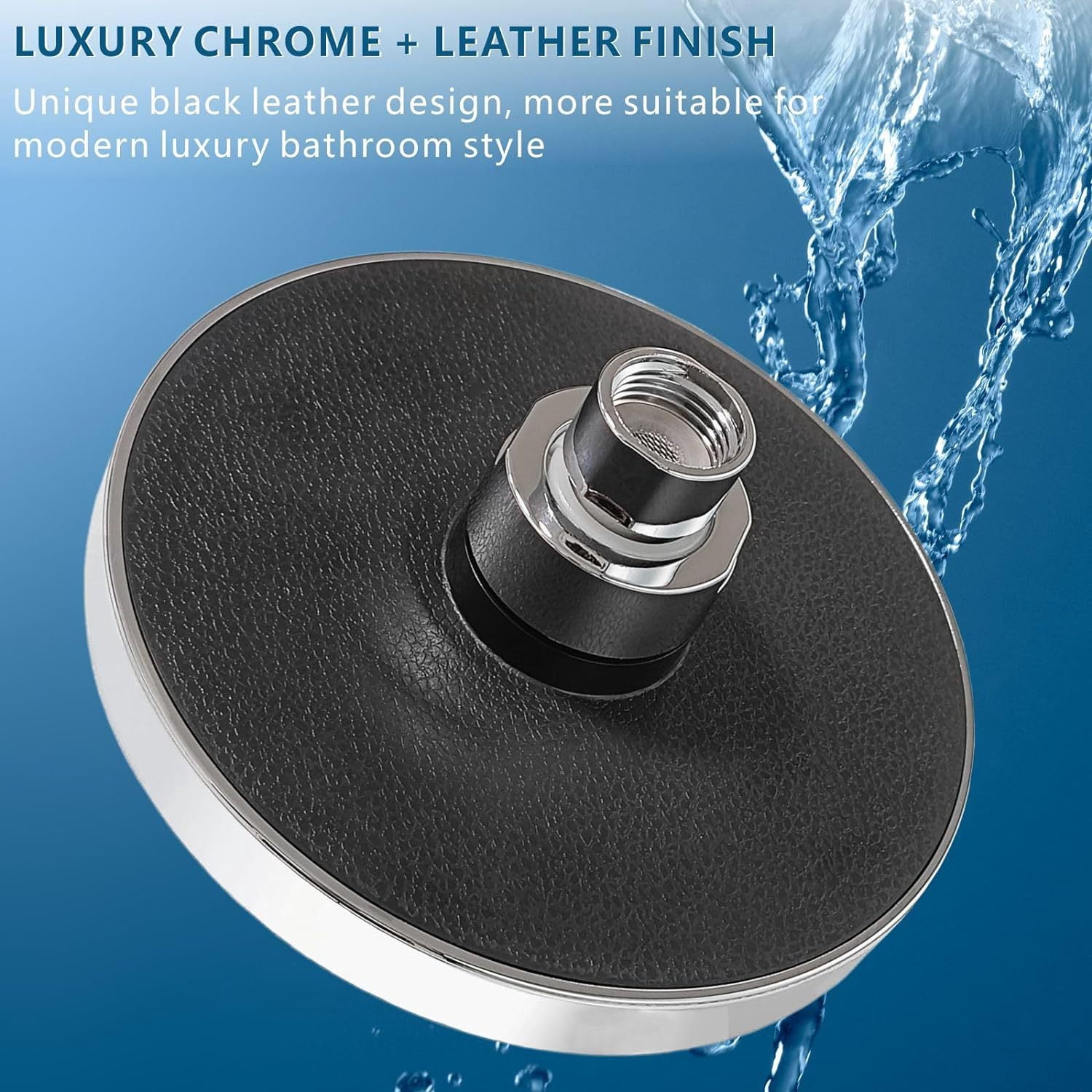 Chrome Rain Shower Head, High Pressure Rainfall Shower Head, Bathroom Showerhead with Anti-Clogging Silicone Nozzles, Easy Clean Adjustable Replacement for Your Bathroom Shower Heads
