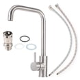 thumbnail image 2 of Grifo de lavabo, grifo de agua de 360 grados de latón cepillado, suministros para el hogar optimizados para la excelencia, 2 of 12