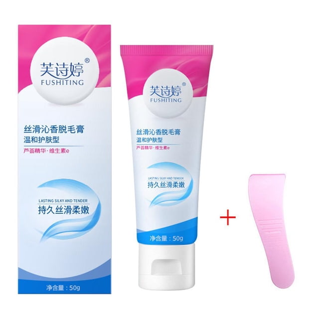 EZLIFE Crema depilatoria para labios, axilas, piernas, calmante suave W9C6 y limpiadora V8T7