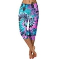 thumbnail image 2 of Casual Capri Pants Women Summer Athletic Tie Dye Print Elastic Waist Sweatpants with Pocket Joggers Fashion Bottoms, Light Blue, XXXL, 2 of 7