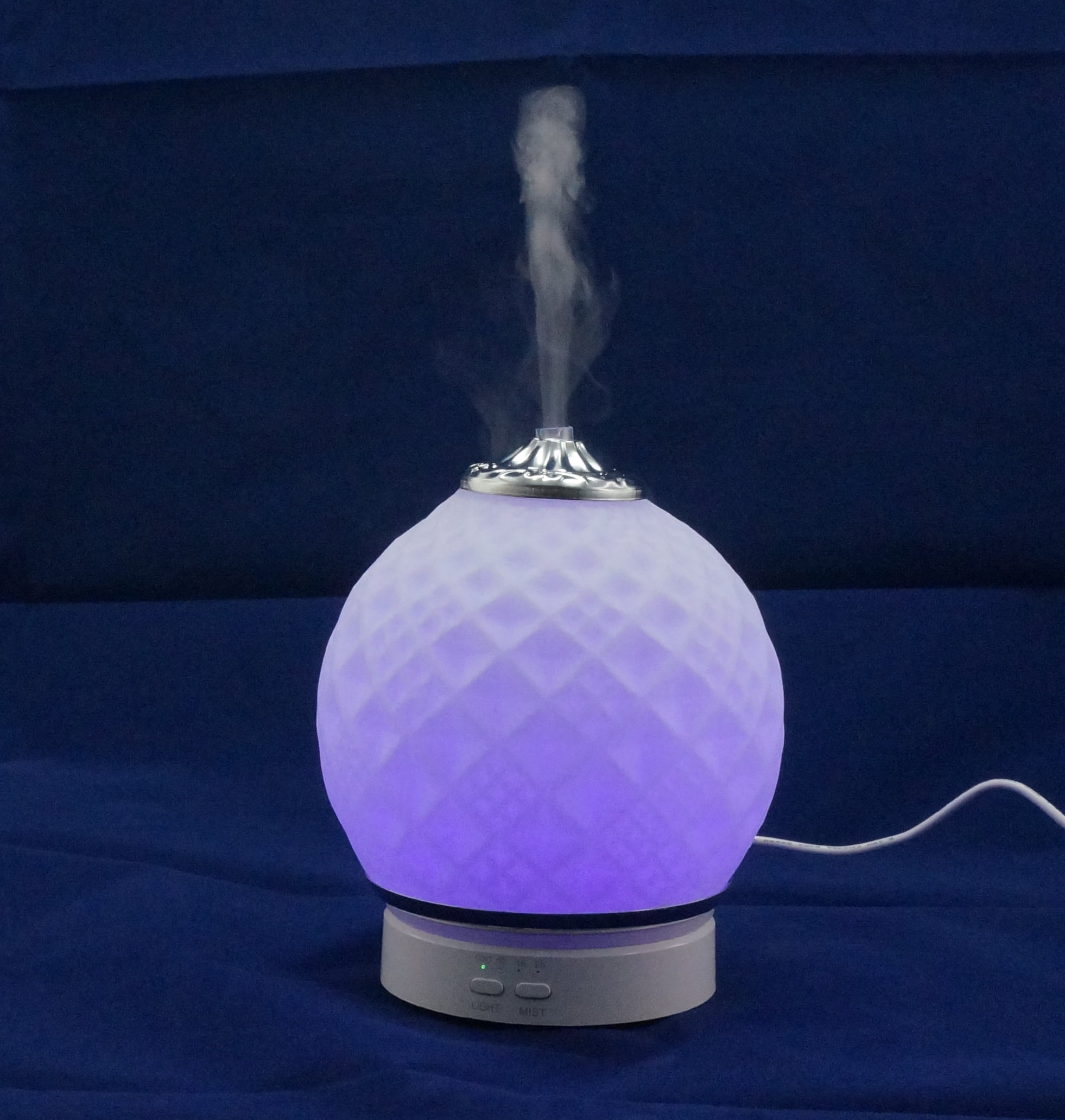 K-Cliffs Essential Oil Diffuser Ultrasonic , Stress Relaxing Humidifier 7 Colors Changing Adjustable Mist Mode Safe Waterless Auto Shut off Office Home Yoga Spa White