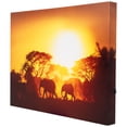 thumbnail image 6 of Northlight LED Back Lit Sunset Safari Elephants Canvas Wall Art - 11.75" x 15.75", 6 of 9
