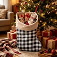 thumbnail image 5 of Jumbo Christmas Stockings,Holiday Hanging Bags Giant Red Black Buffalo Plaid Felt Stockings Hanging Gift For Xmas Tree Fireplace Mantel Home Holiday Party Decoration Gift, 5 of 6