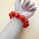 thumbnail image 2 of Blood Amber Style Bangle Bracelet, Red Tone, Buddhist Style, 108 Beads, 10-20 mm, Boho Jewelry Gift for Men Women, 2 of 4