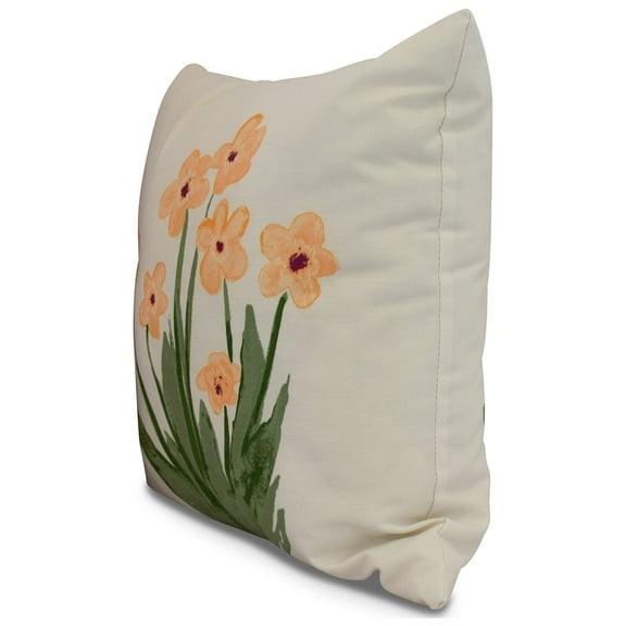 Simply Daisy, 18 x 18 inch,Pretty Little Flower Decorative Pillow,Yellow