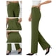 thumbnail image 4 of Pincandy Women's Solid Color Gabardine Pants - Elastic Waist with Unique Leg Line Design, Loose Fit with Side Pockets, Ideal for Casual & Active Lifestyles, 4 of 7
