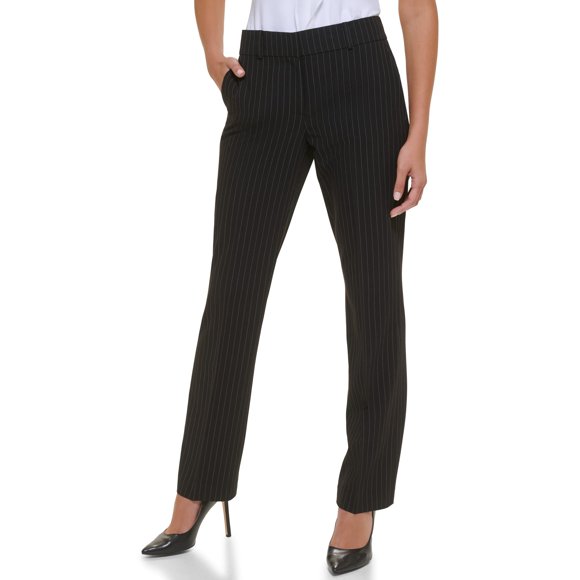 Pantalones Tommy Hilfiger Pinstripe Sutton Bootcut negro/marfil 10