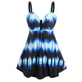 thumbnail image 1 of Tallas grandes Corbata Tinte Empire Cintura Tankini Traje de baño Rosegal  Vestidos casuales de talla grande, 1 of 5