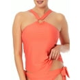thumbnail image 3 of Time and Tru Women's and Women’s Plus O Ring Hanky Hem Tankini Swim Top, 3 of 4