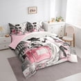 thumbnail image 2 of Castle Fairy Elegant Black Woman Twin Bedding 7-Piece,Romantic Paris Eiffel Tower Bedding Comforter Set,Pink,Pink Reversible, 2 of 7