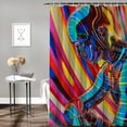 thumbnail image 2 of Awypu Colorful Abstract Figures Art Print Shower Curtain Set - Waterproof, Various Sizes White, 2 of 7