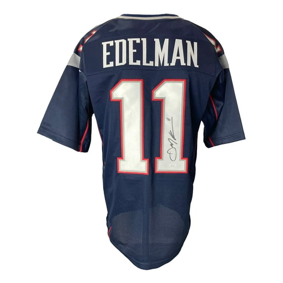 Julian Edelman Signed Custom Blue Pro-Style Football Jersey JSA ITP