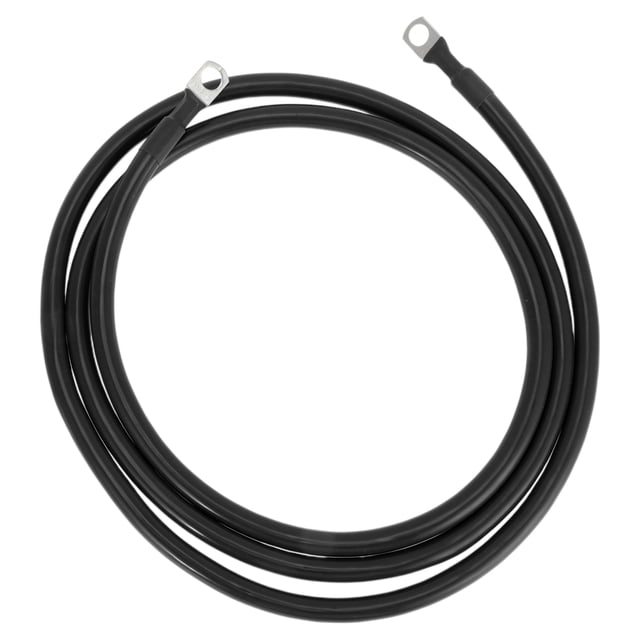 Cables de batería de inversor de 2 AWG de 3/8" Lug, cobre estañado, 1 pieza, negro, 7 pies