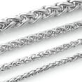 thumbnail image 2 of 3/4/5/6/7MM Silver Women Men Chain Stainless Steel Wheat Braided Link Necklace, 2 of 6