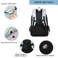 thumbnail image 3 of Flip-Top Backpack 17L Capacity Lightweight Bookpack Reflective Safety Strips & Adjustable Chest Strap Cute Pastel Rainbow Swirl, 3 of 7