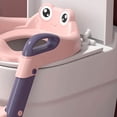 thumbnail image 4 of Asiento de entrenamiento para ir al baño para bebés Asiento de entrenamiento para inodoro plegable para niños pequeños con escalón para niños Rosa, 4 of 5