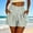Army Green, variant on jjayotai Womens Shorts Elastic Waist Striped Shorts Pleated Wide Leg Beach Shorts Casual Summer Shorts with Pockets