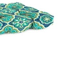thumbnail image 4 of Jordan Manufacturing 44" x 18" Adonis Capri Teal Medallion Rectangular Tufted Contoured Outdoor Wicker Settee Bench Cushion, 4 of 11