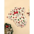 thumbnail image 3 of Qiylii Baby Boys Christmas Bodysuit Snowman/Santa Claus Pattern Short Sleeve Lapel Bow Romper, 3 of 8