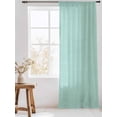 thumbnail image 3 of Sheer Curtains 96 Inches Long, Linen Mint Green Semi Sheer Curtains Light Filtering Window Treatment, Modern Minimalist Pure Solid Color Privacy Voile Drapes for Living Room Bedroom 52x96 Inch, 3 of 7