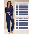 thumbnail image 6 of EA'S SECRET 100% Cotton Pajamas for Women Set Long Sleeve Sleepwear Button Down Loungewear Soft Pjs 2 Piece Lounge Sets(Navy Blue,M), 6 of 7