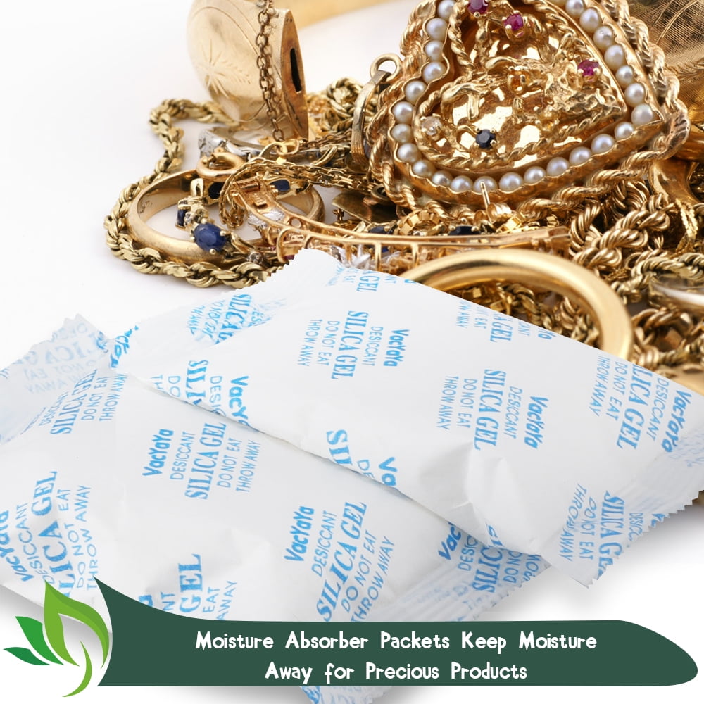 VacYaYa  Food Grade Silica Gel Desiccant Packs Moisture Absorbers for Storage 2Gram(250Packets)
