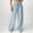 Blue, variant on Olyvenn Women's Spring Summer Mid Waist Striped Pants, Drawstring Tie Waist with Pockets, Breathable Casual Daily Trousers Dark Blue L