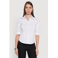 thumbnail image 2 of Womens Collared Button Front Shirt, 2 of 5