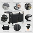 thumbnail image 3 of AECOJOY Outdoor Grill Cart with Storage Cabinet Buffet Prep Tables for Outside Steel BBQ Bar Carts for Patio（20"D x 50"W x 32.2"H）, 3 of 8