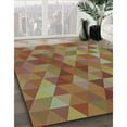 thumbnail image 3 of Ahgly Tapis Rond Lavable en Machine Intérieur Transitionnel Acajou Brun, 5 Pieds Rond, 3 of 7