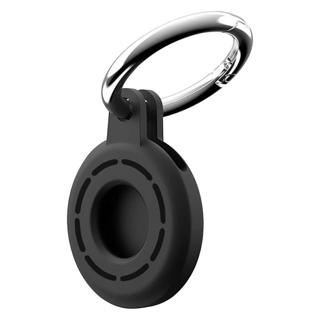Para AirTag Cover Strap Funda de silicona con anillo a presión Anti-perdida Ubicación GPS Tracker-Protector
