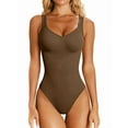 thumbnail image 1 of Women'S 3 Piece Bodysuits Ribbed Sleeveless Shapewear Tank Tops 2026 Summer Leotard Coffee Color M, 1 of 6