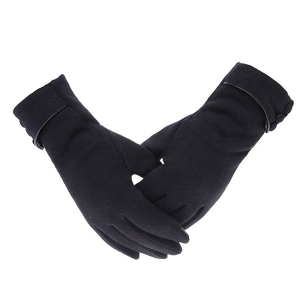 Guantes de invierno para pantalla táctil cómodos, suaves, resistentes al viento y cálidos. Negro