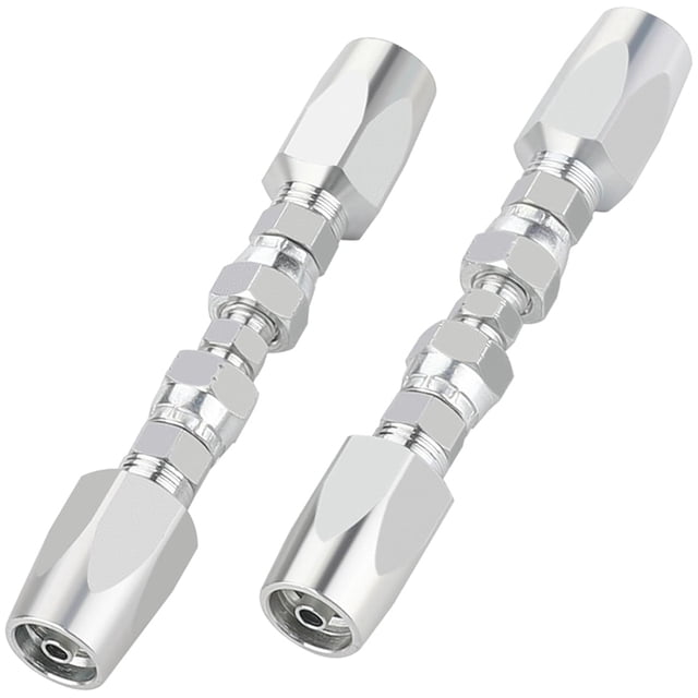 2PCS Reusable Hydraulic Fittings 1/4Inch ID Hydraulic Hose Field Repair Kit