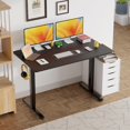 thumbnail image 2 of PayLessHere 48" Electric Standing Desk, Memory Presets, Large Workspace, Headphone Hook, Height Adjustable for Home Office & Meeting Room, Black, 2 of 7
