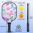 thumbnail image 4 of Pickleball Paddles Set Of 2, Fiberglass Surface, Butterfly, Spring Print, 4 Balls & Bag, 4 of 5