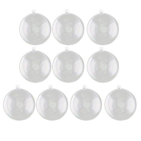 Christmas Ball Boxed Unique Bargains Home Plastic Dangling Christmas DIY Craft Decor Box Gift Bauble Ball Clear 10pcs ()
