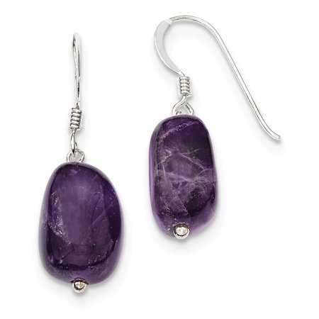 Gemaffair 925 Sterling Silver Amethyst Dangle Earrings 925 Sterling Silver Amethyst Dangle Earrings