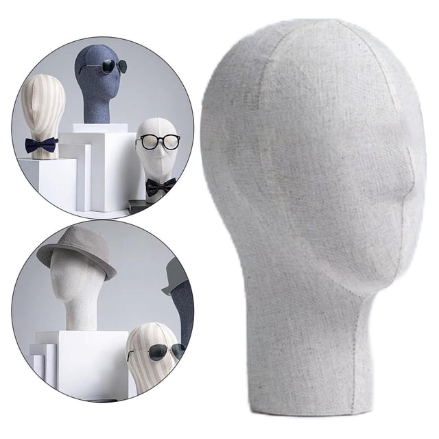 Cabeza de maniquí Base Cabeza calva Modelo Sombreros Pelucas Cabeza de maniquí , Lino Lino