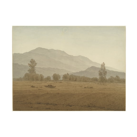Caspar David Friedrich 'New Moon Above the Riesengebirge Mountains, 1810 or 1828-35' Canvas Art - 19 x 14 Inches