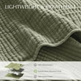 thumbnail image 3 of EVERGRACE Cotton Coverlet Set Full Queen Size 3 Pieces, Lightweight Soft Ribbed Matelassé Bedspread Quilt Set, Oversized Quilted Bedding Set with 2 Pillow Shams for All Seasons, Light Sage Green, 3 of 8