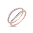 thumbnail image 3 of 1/4 ct t.w Round Cut Lab Created Moissanite Diamond Curved Ring Guard Enhancer For Women In 14K Rose Gold Over Sterling Silver(D Color, VVS1 Clarity 0.25 Cttw)-10, 3 of 6