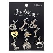 JEWELRY MADE BY ME Dog Charms, Assorted Silver/Gold 9pc