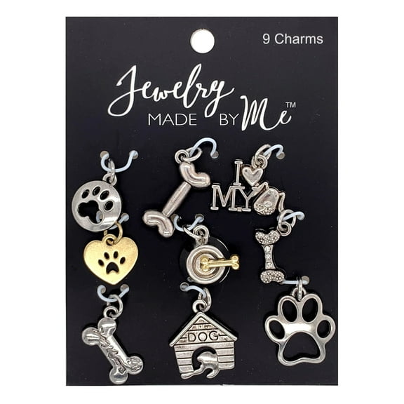 Jewelry Made By Me Charms 9/Pkg-Silver Dog