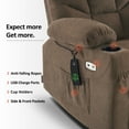 thumbnail image 3 of MCombo Regular Power Lift Recliner Chair with Extended Footrest for Elderly People, Fabric 7287 (Brown, Regular), 3 of 8