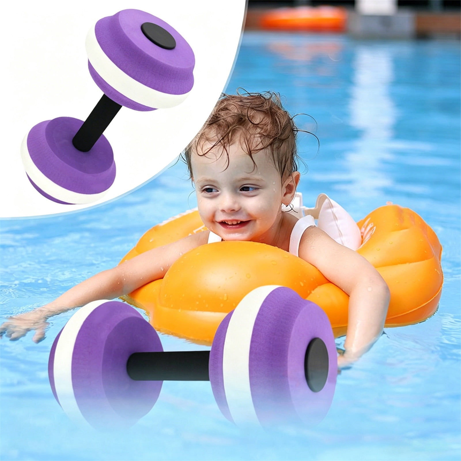 Water Aerobic Dumbbells Set of 2 EVA Floating Pool Weights for Beginners and Aquatic Fitness Training